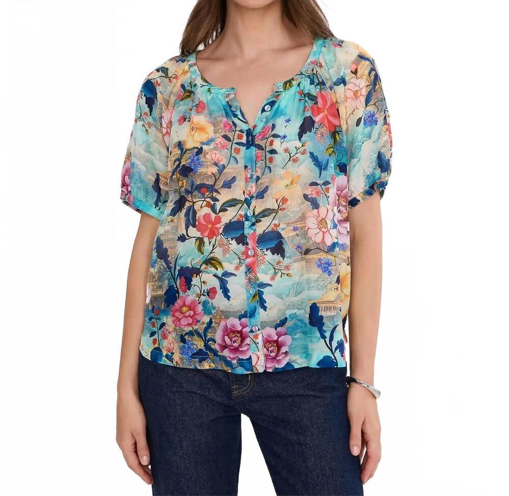 NEW JOHNNY WAS avah print button down in chemis